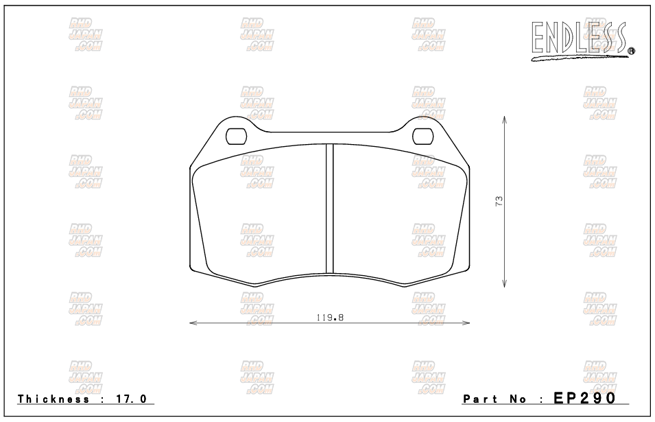 Endless Brake Pad Set Type MX72 Plus Front - BNR32 BCNR33 BNR34